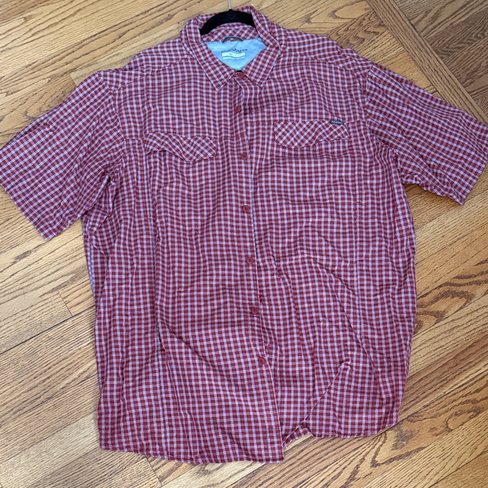 Columbia Men's Red Plaid Casual Shirt